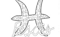 Pisces zodiac sign coloring page