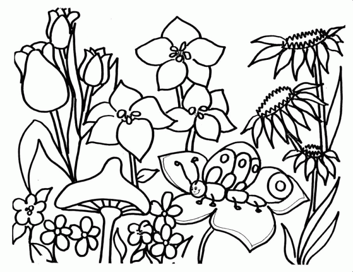 Spring kids coloring pages