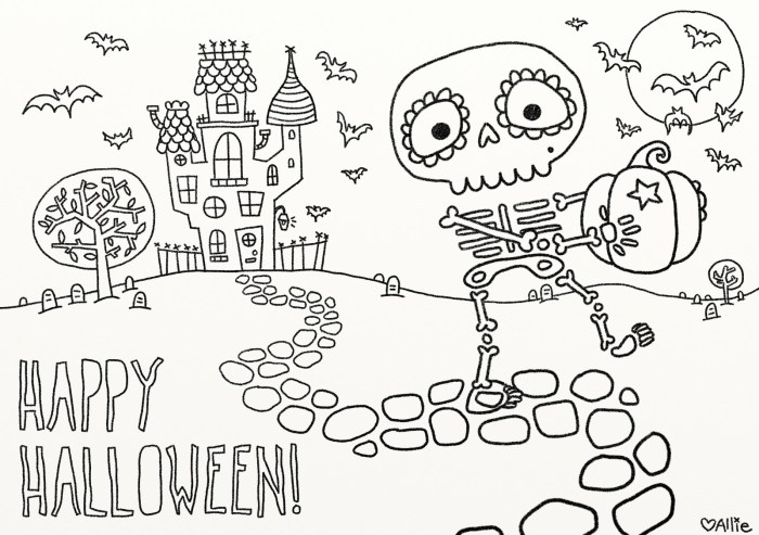 Printable coloring pages for kids halloween