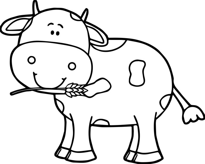 Cow coloring pages kids printable cute baby animal drawing cutie print moo cartoon printables coloring4free cows color book sheets wuppsy