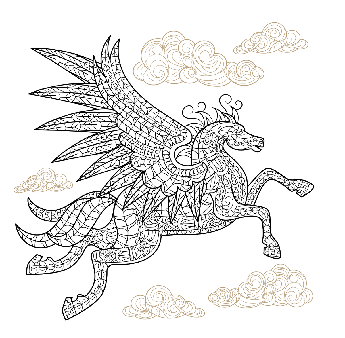 Pegasus coloring page