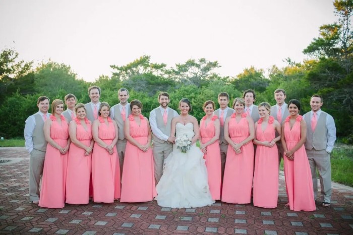 Pink and gray dress for wedding