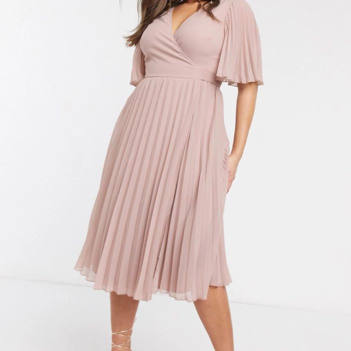 Pink wedding guest dress plus size