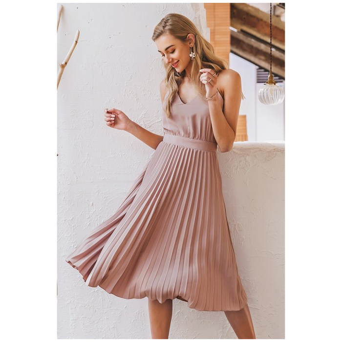 Pleated dresses for wedding guest