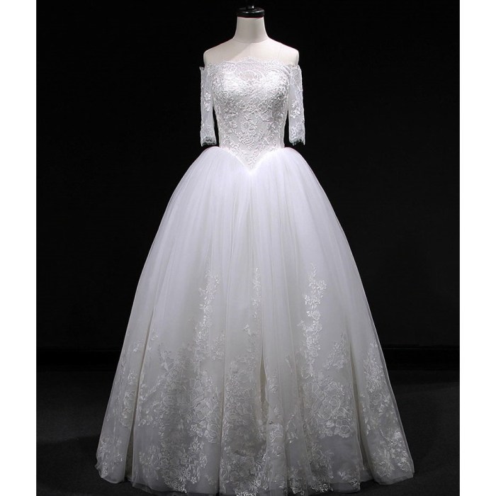 Short sleeve white wedding dress