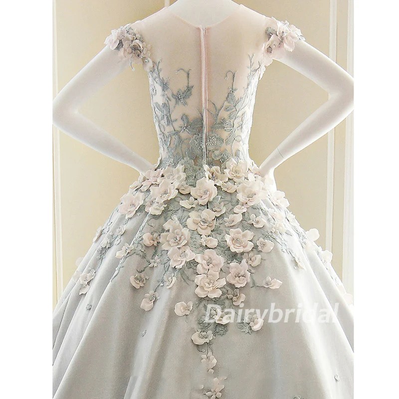 Satin tulle wedding dress