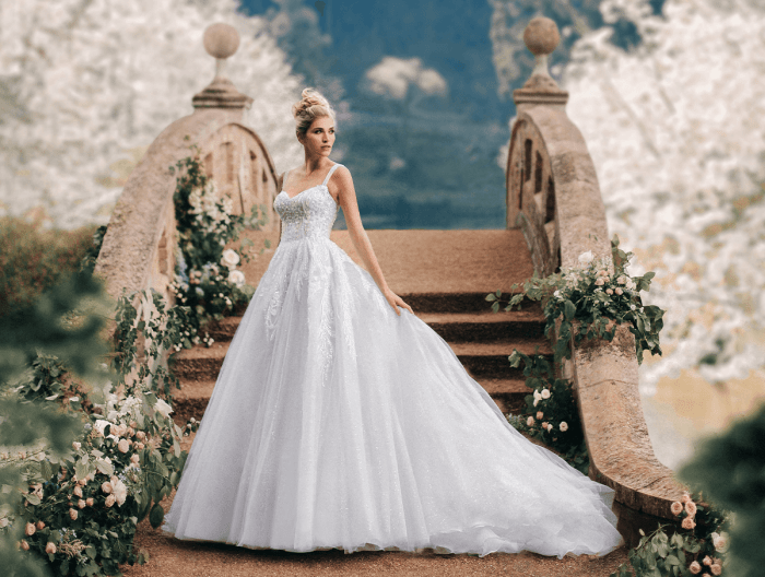 Sparkling cinderella wedding dress