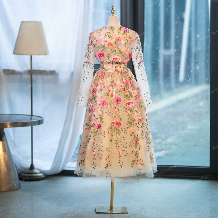 Short sleeve floral dress for wedding