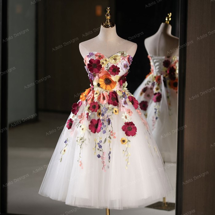 Short sleeve floral dress for wedding