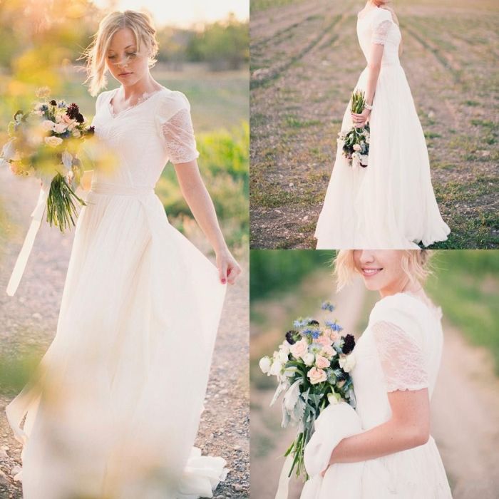 Simple casual civil wedding dress