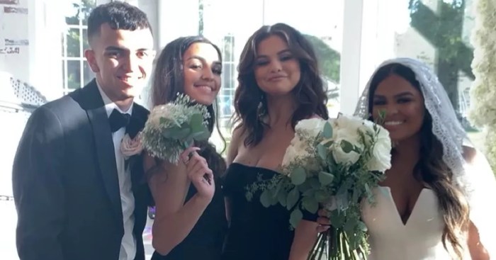 Selena gomez black dress wedding