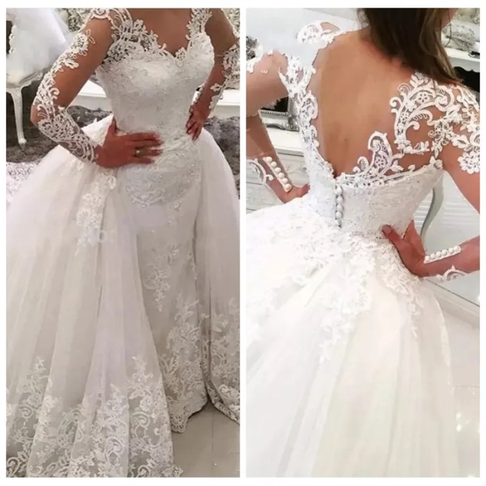 Sheer sleeves for wedding dress