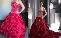 Red wedding dress plus size