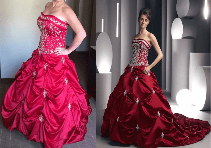 Red wedding dress plus size